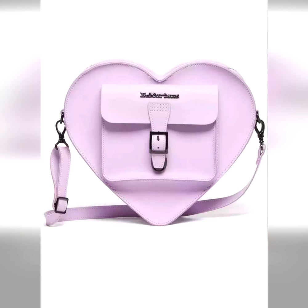 Dr. Martens Large Heart-Shaped Bag, Crossbody/Backback in Lilac.
